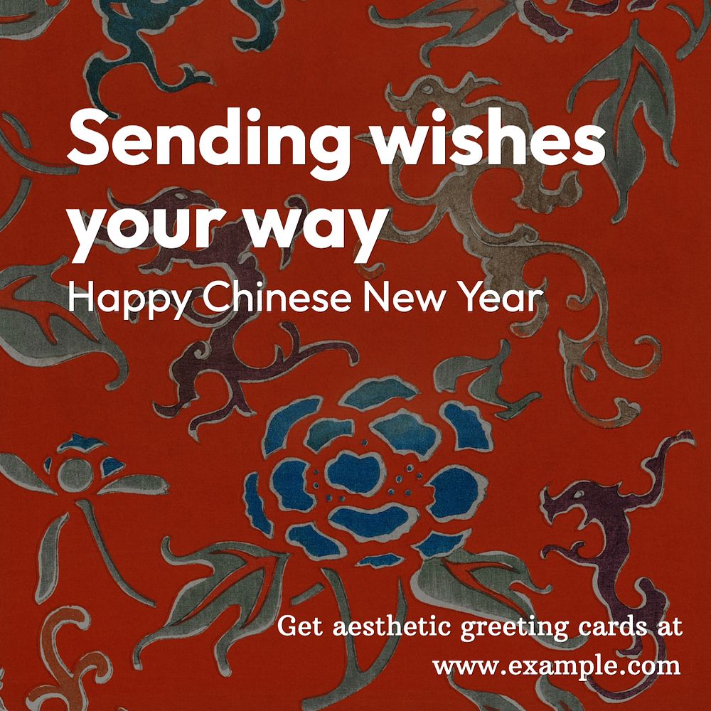 Chinese new year Instagram post template, editable text