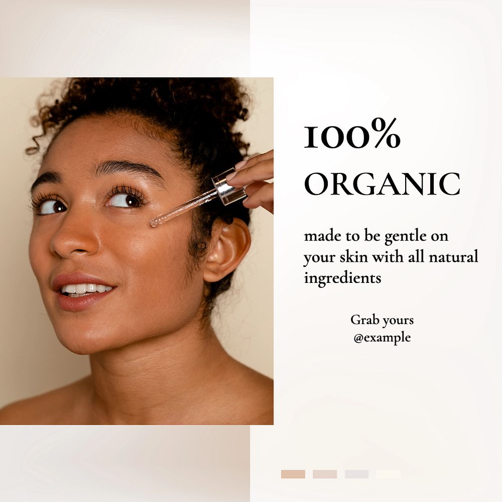 Organic beauty product Instagram post template, editable text