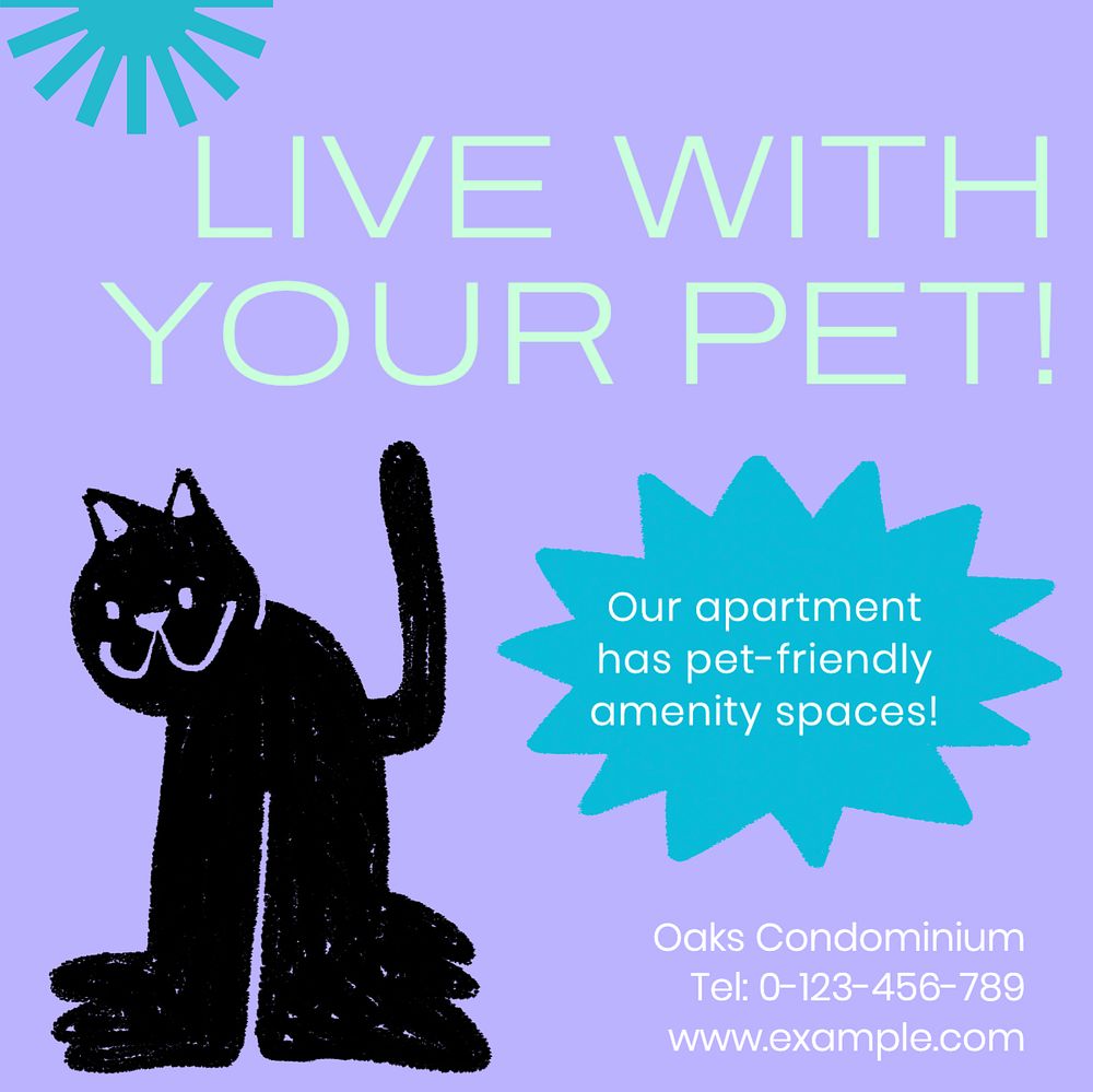 Pet-friendly apartment Instagram post template