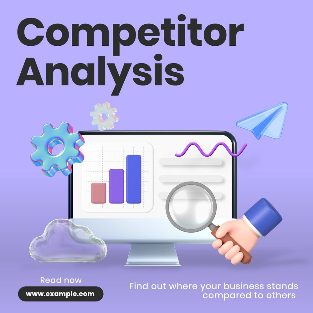 Competitor analysis Instagram post template, editable text