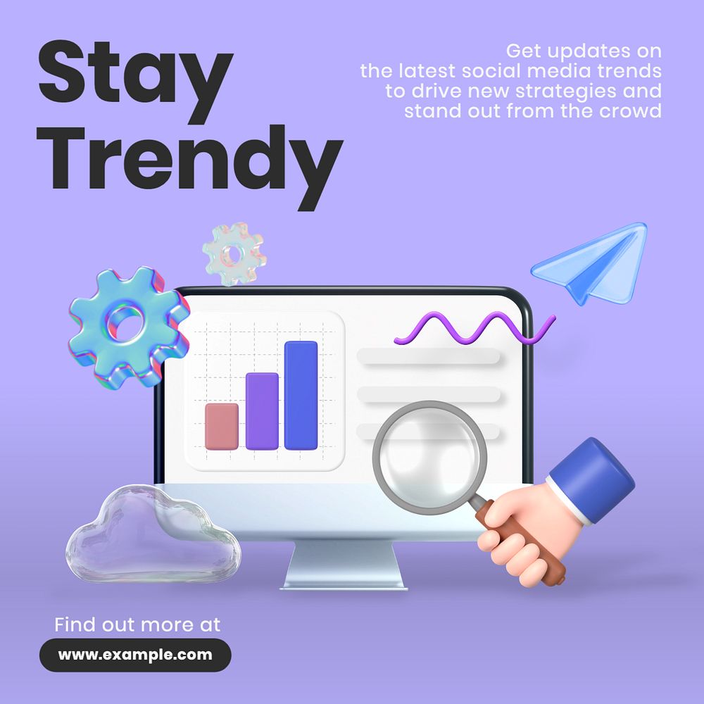 Stay trendy Instagram post template, editable text