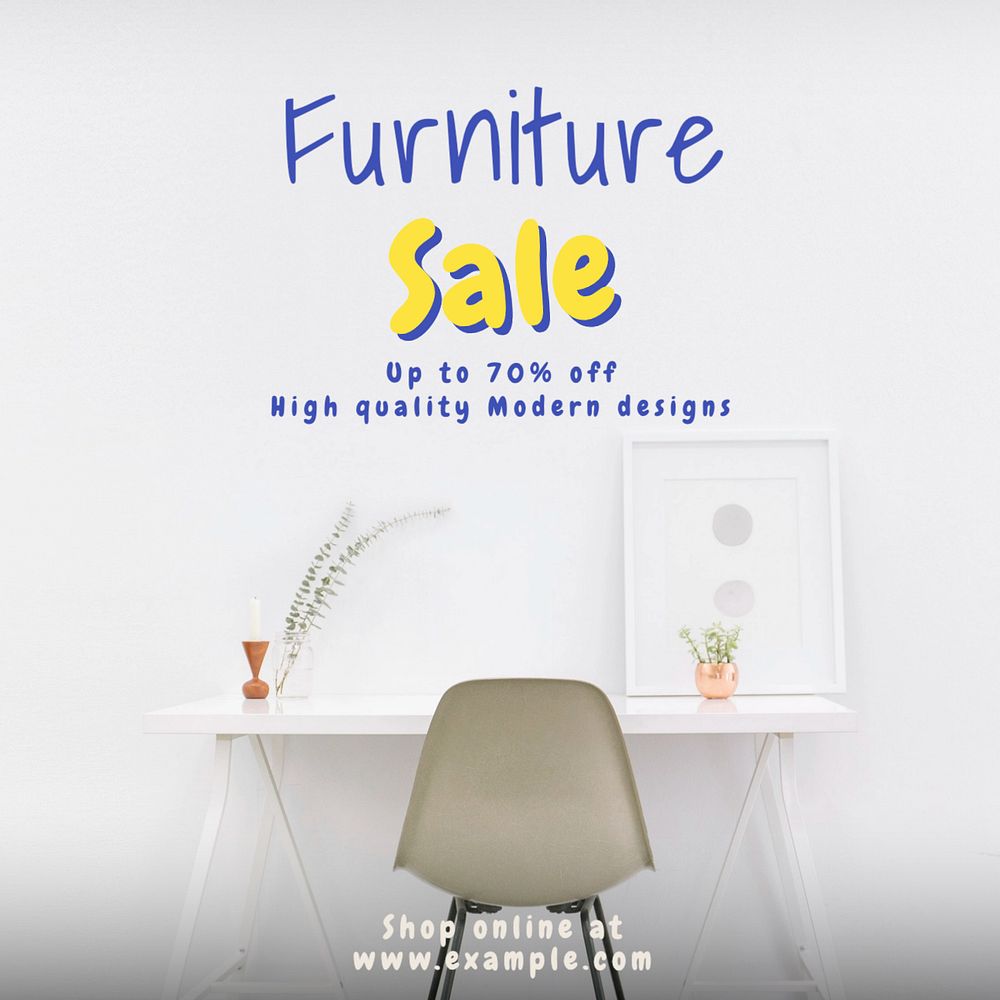 Furniture sale Instagram post template, editable text