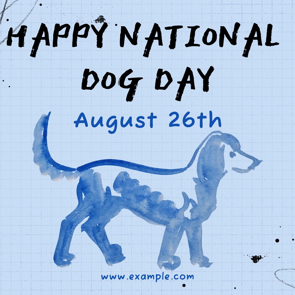 Dog day Instagram post template, editable text