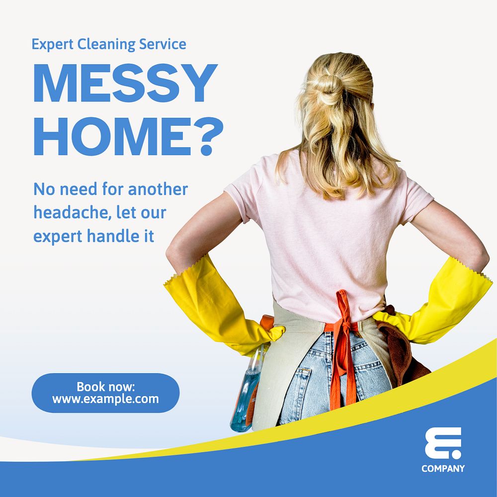 Cleaning service Instagram post template, editable text