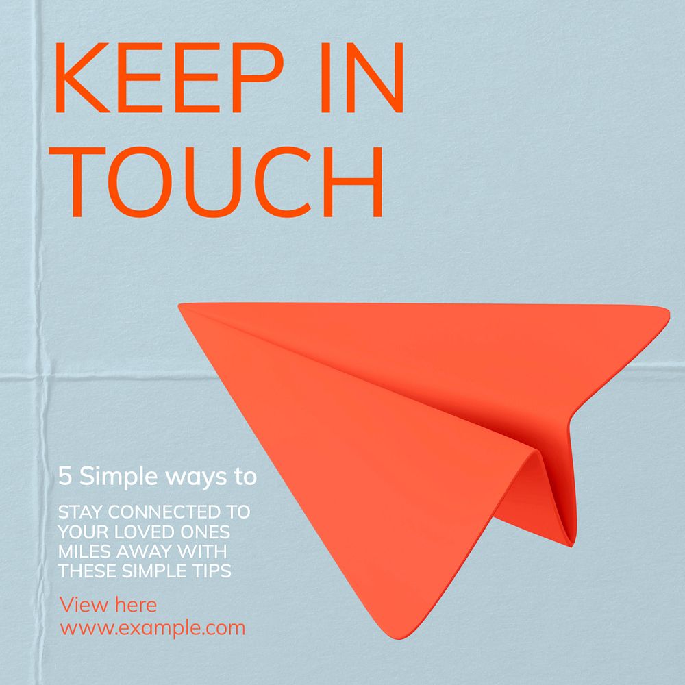 Keep in touch Instagram post template, editable text