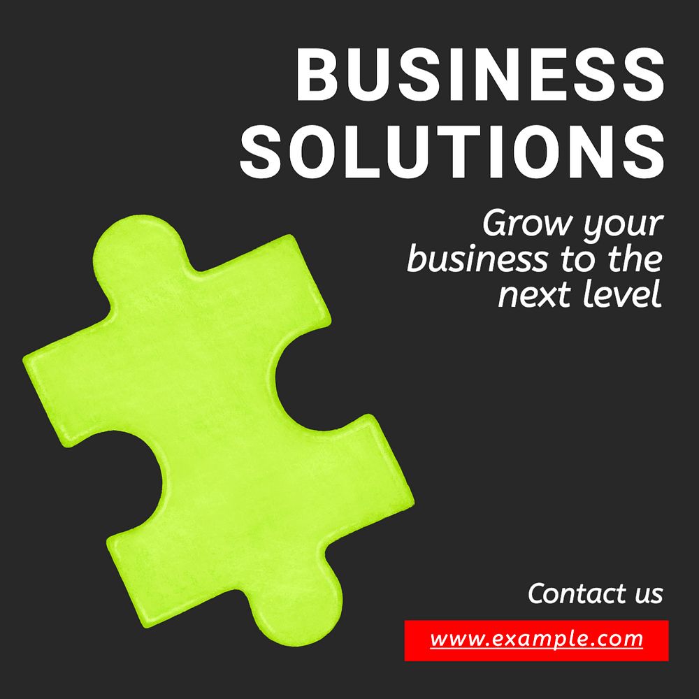 Business solutions Instagram post template, editable text