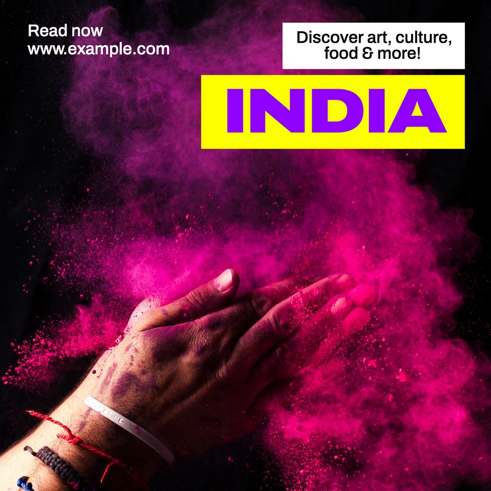 Indian art & culture Instagram post template, editable text