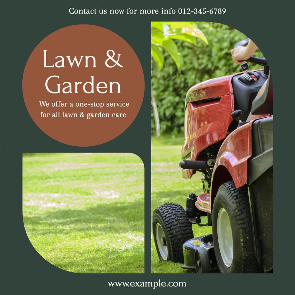 Lawn & garden Instagram post template, editable text