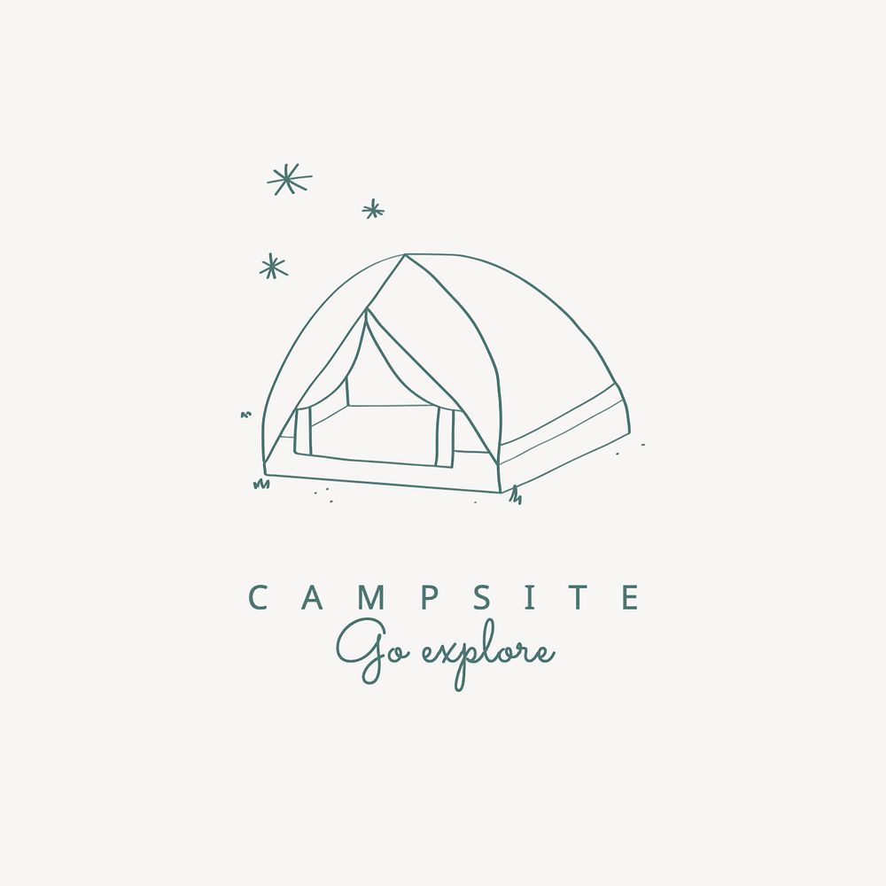 Camp site logo template, editable text