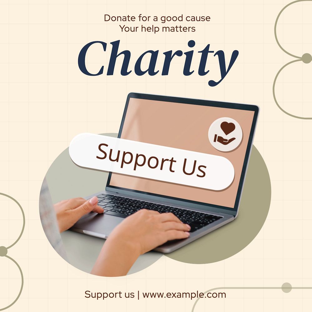 Charity Instagram post template, editable text