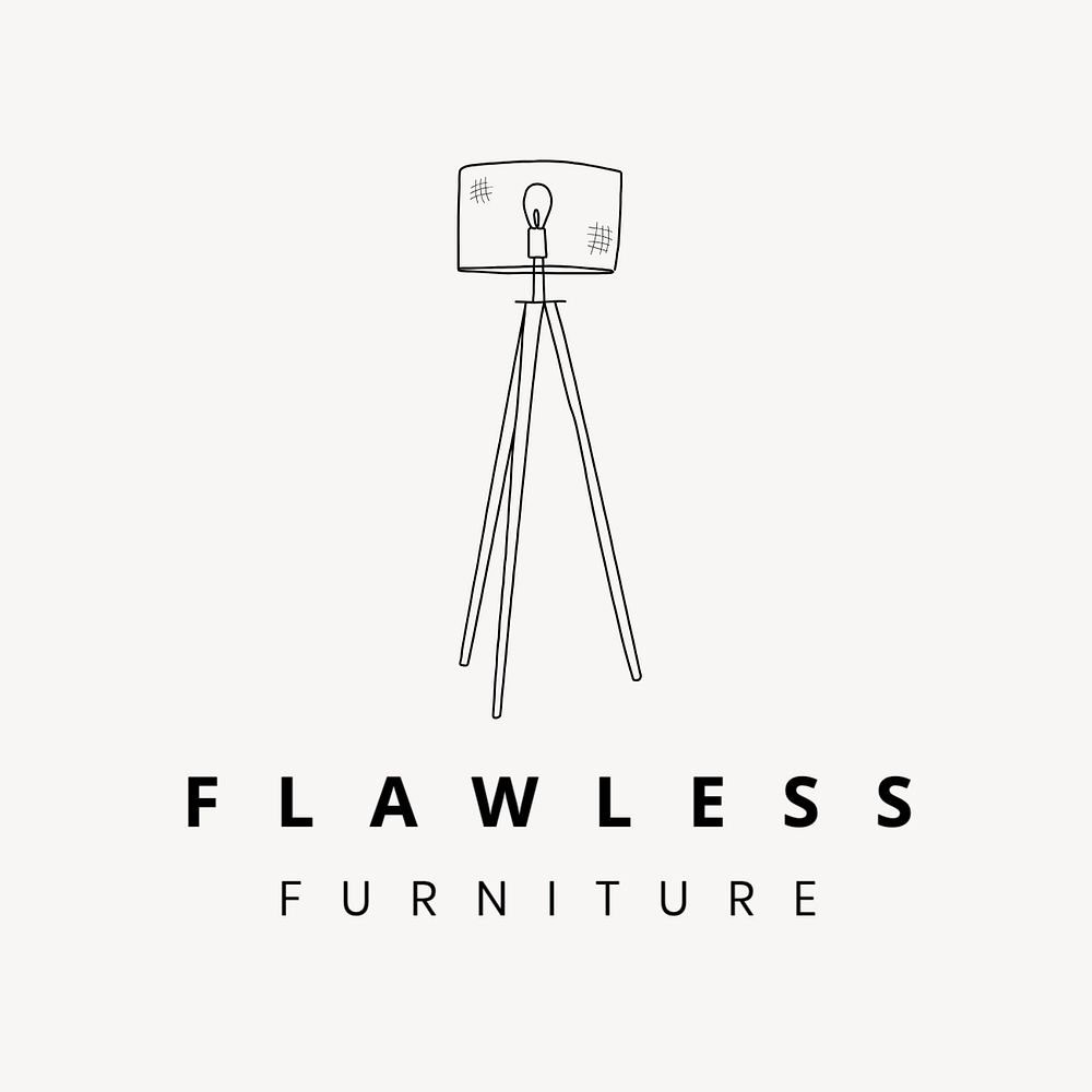 Furniture shop logo template, editable text