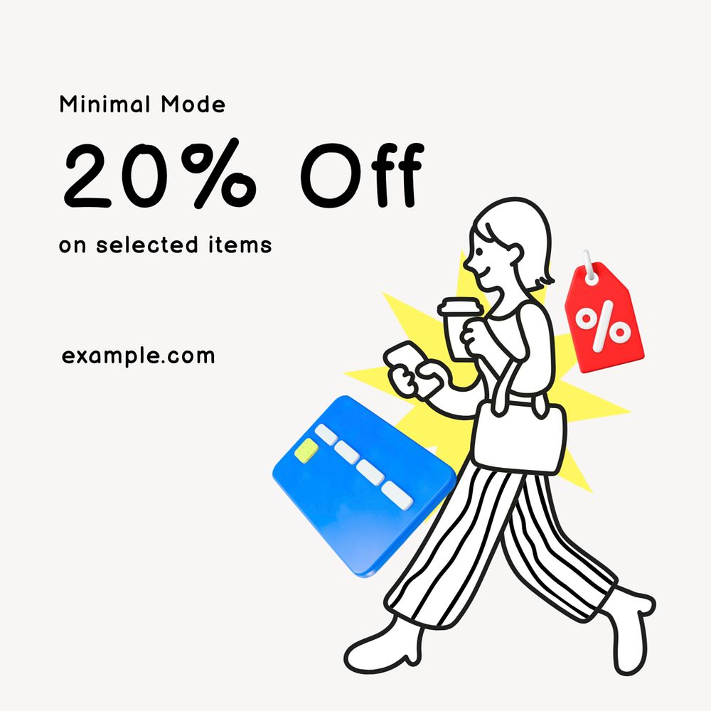 Discount products Instagram post template, editable text