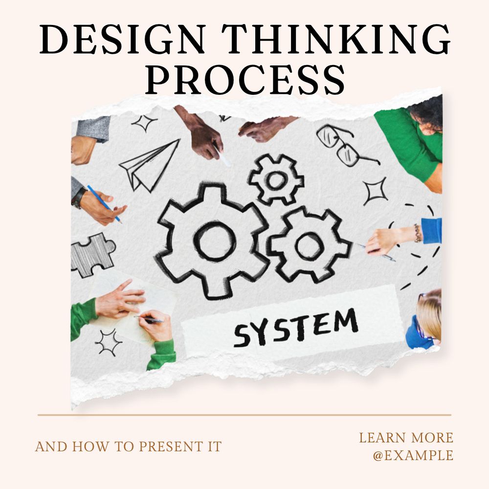 Design thinking process Instagram post template