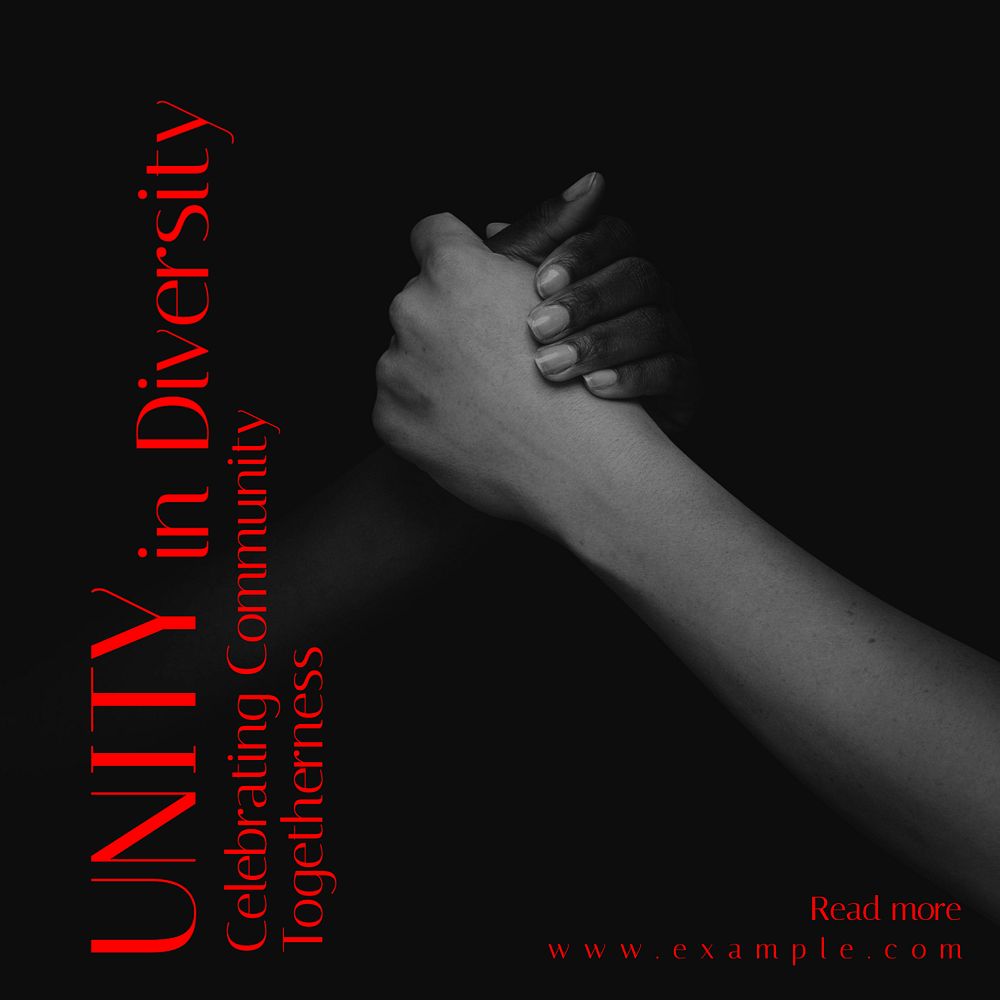 Unity in diversity Instagram post template, editable text