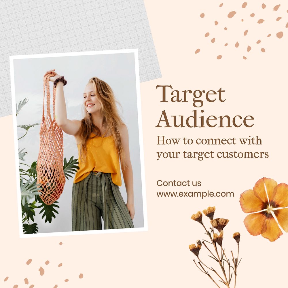 Target audience Instagram post template, editable text