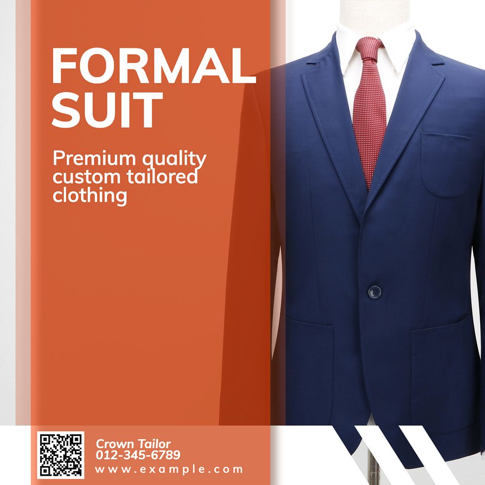 Formal suit Instagram post template, editable text