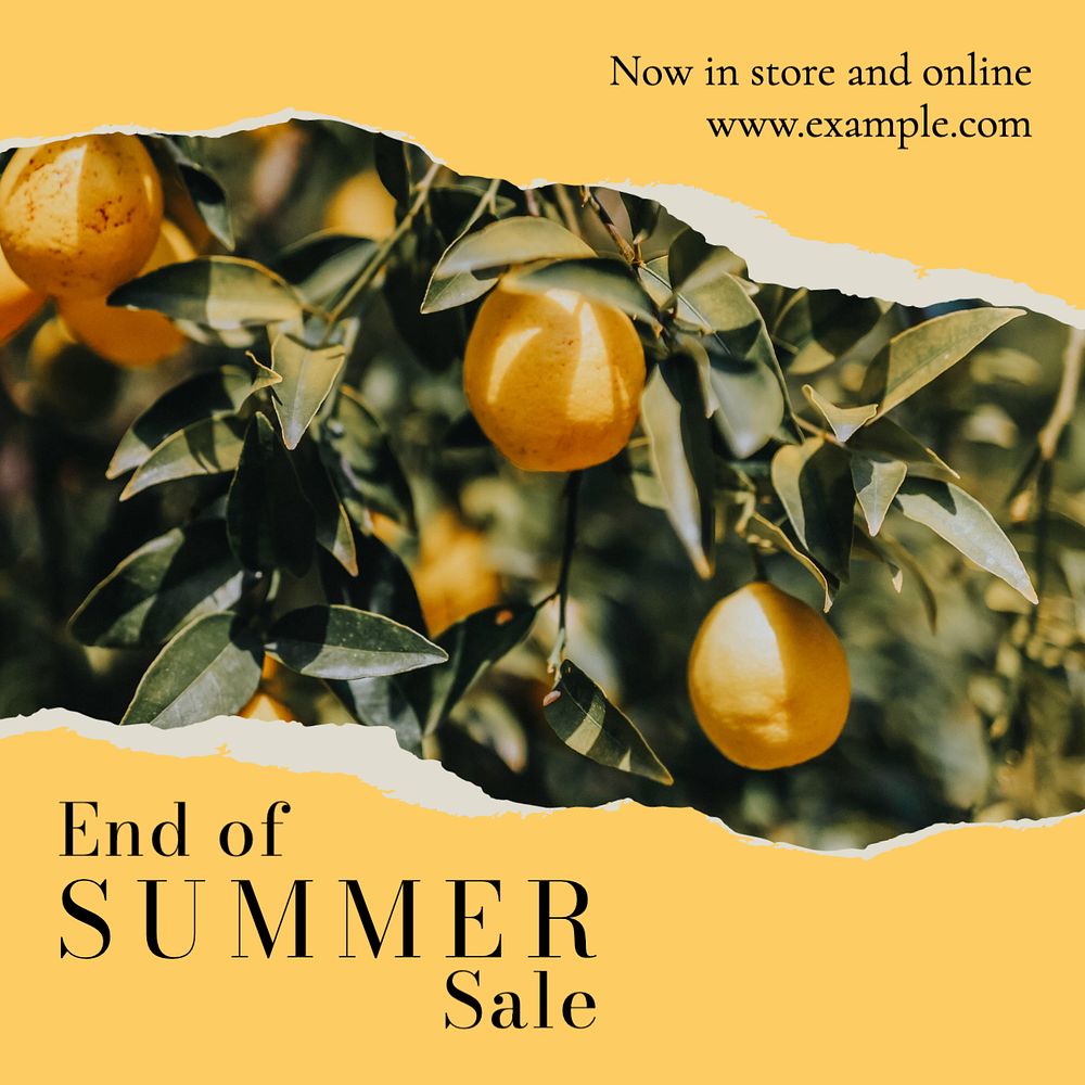 Summer sale Instagram post template, editable text