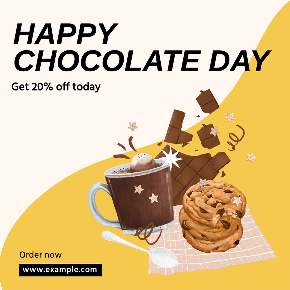 Happy Chocolate Day Instagram post template, editable text