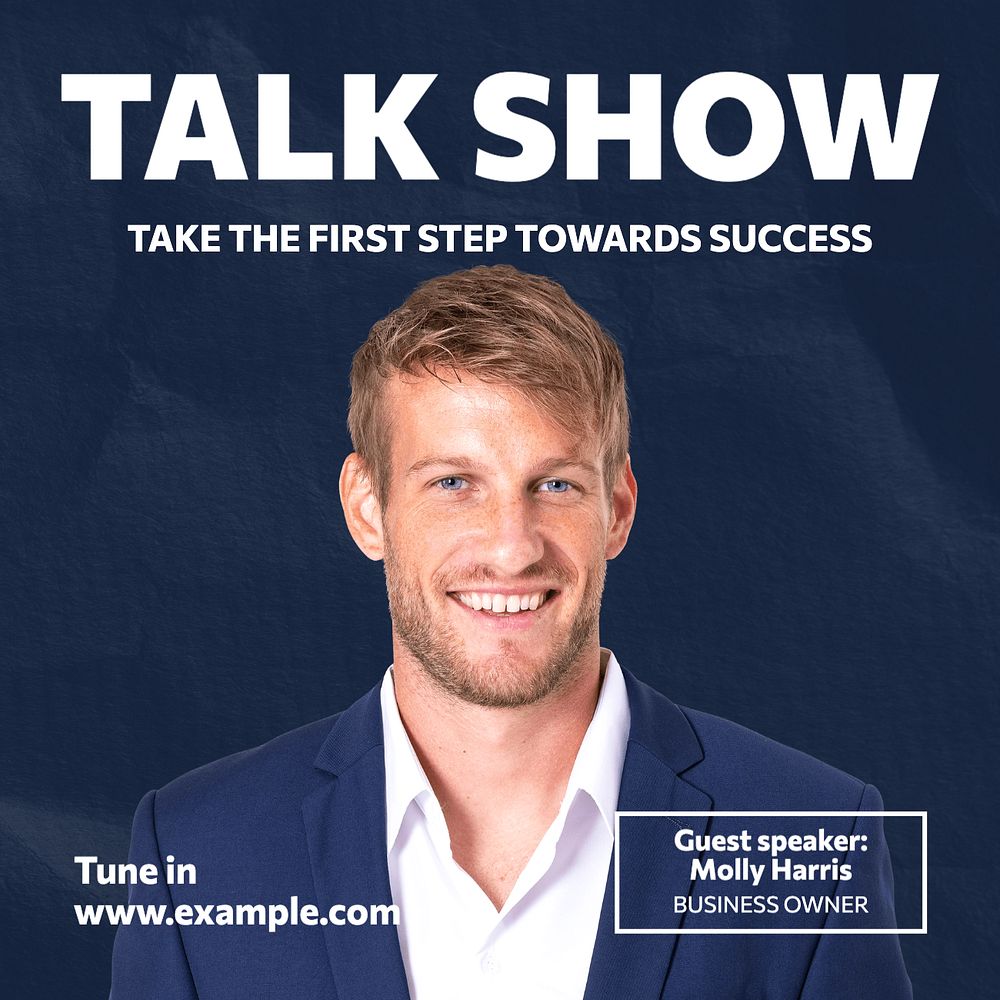 Talk show Instagram post template, editable design