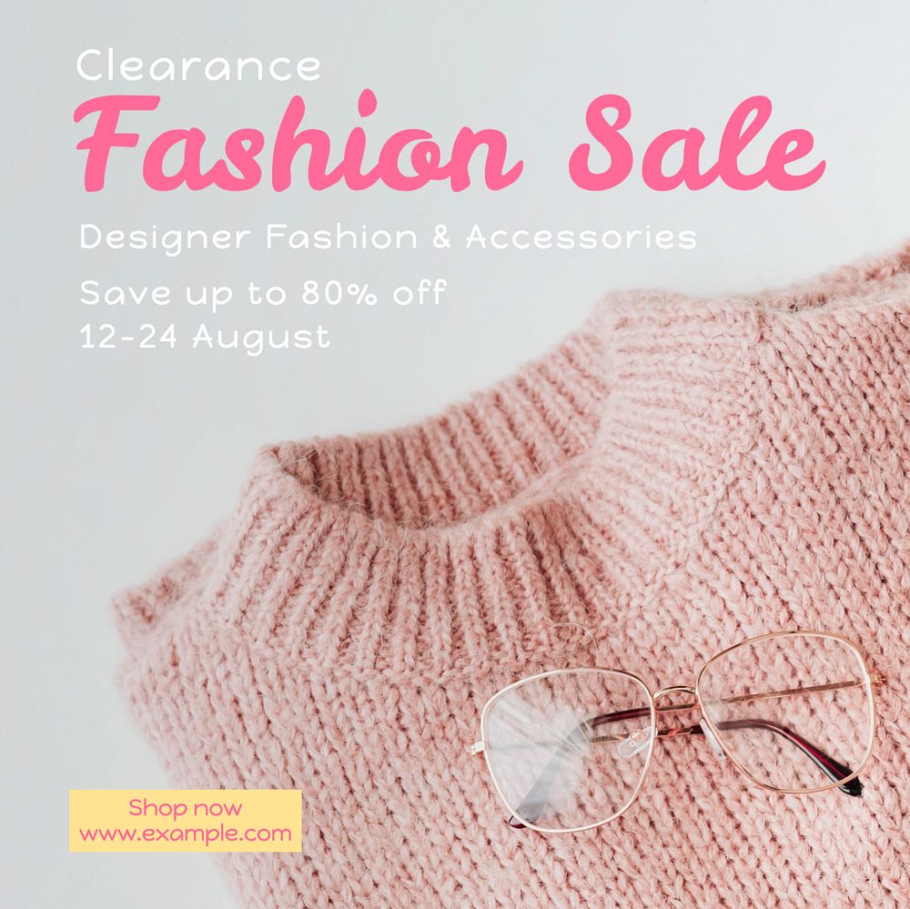 Fashion sale Instagram post template, editable text