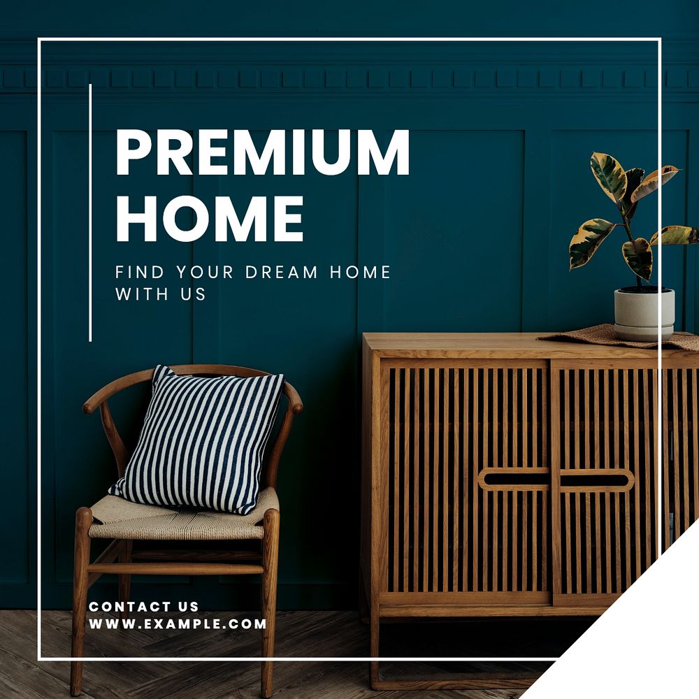 Premium home Instagram post template, editable text