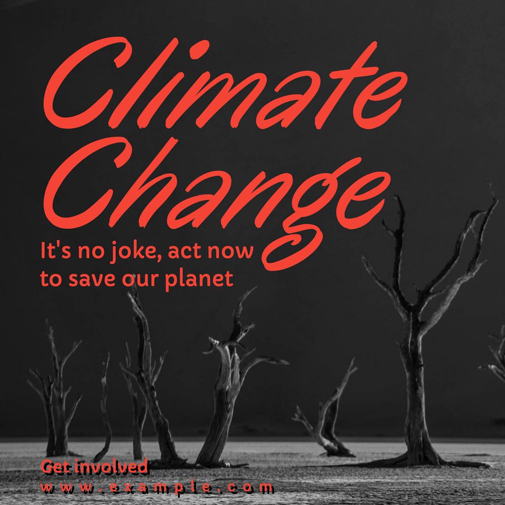 Climate change Instagram post template, editable text