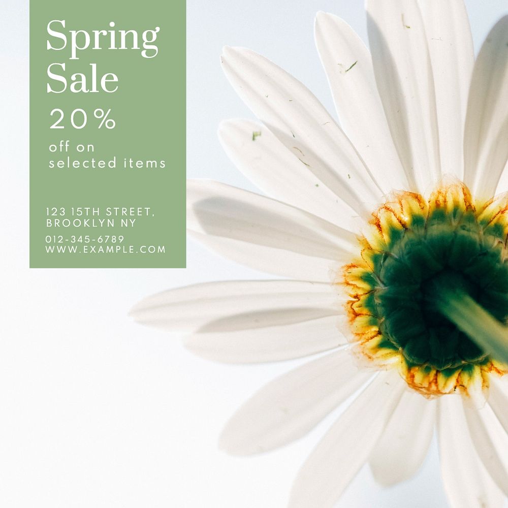 Spring sale Instagram post template, editable text