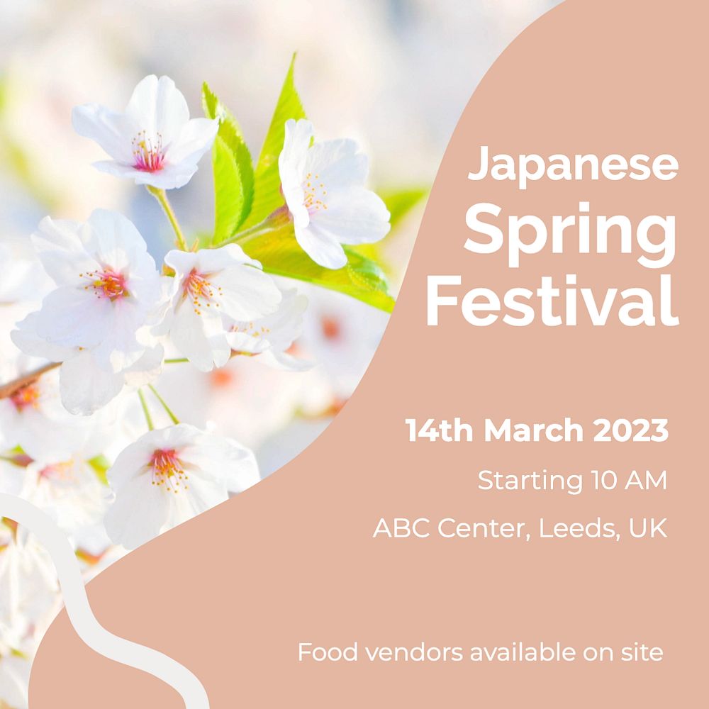 Spring festival Instagram post template, editable text