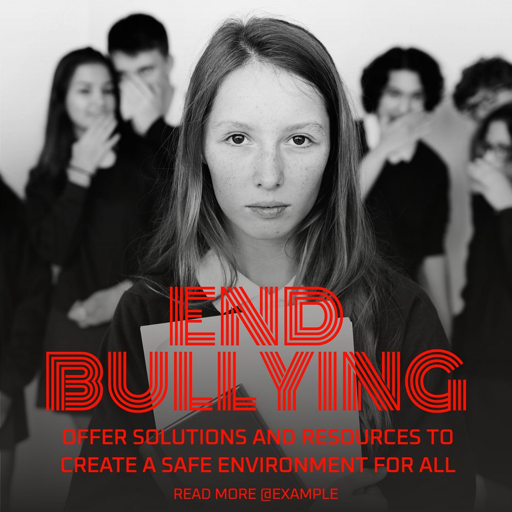 Bullying instagram post template editable premium editable template