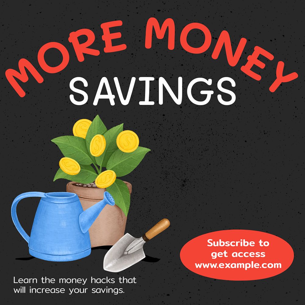 More money Instagram post template, editable text