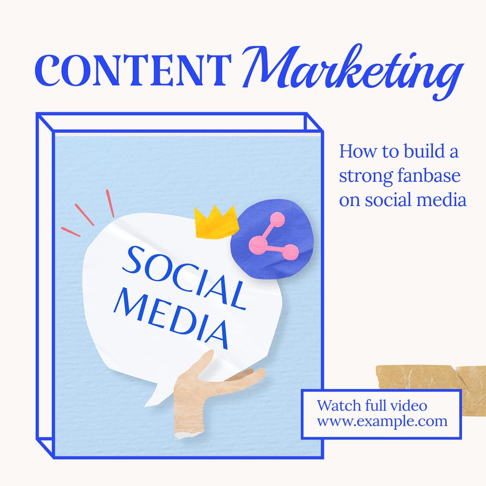 Content marketing Instagram post template, editable text