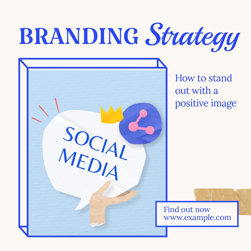 Branding strategy Instagram post template, editable text