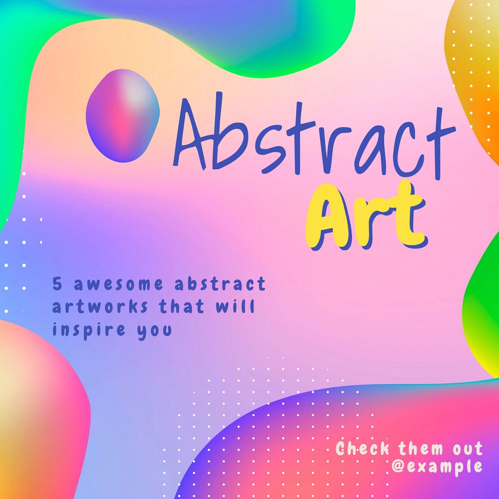 Abstract art  Instagram post template, editable text