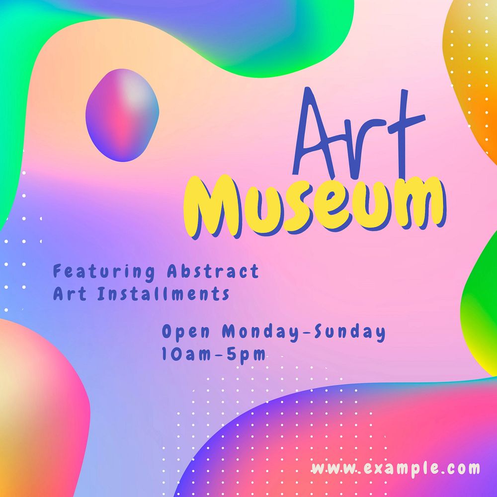 Art museum Instagram post template, editable text