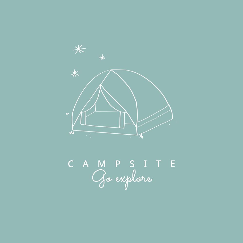 Camp site logo template, editable text