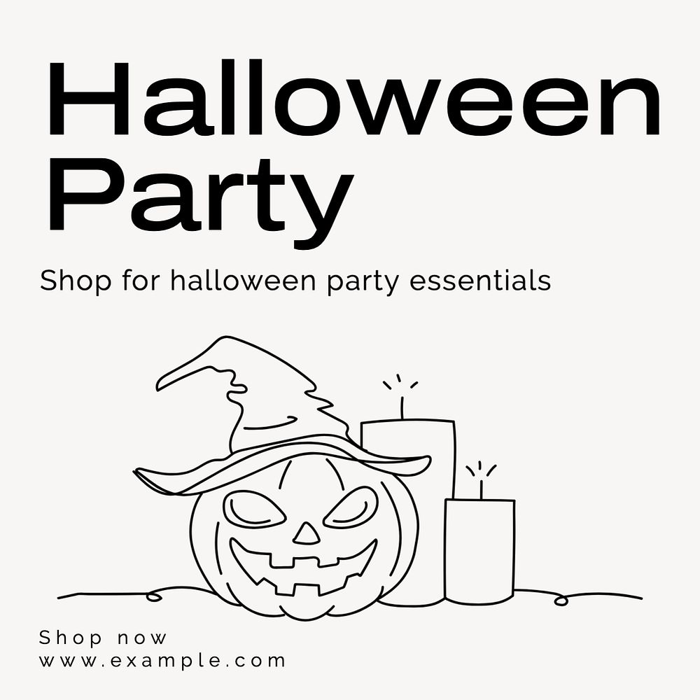 Halloween shop Instagram post template, editable text