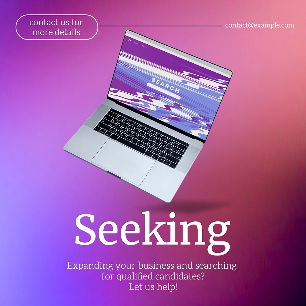 Job seeking Instagram post template, editable text