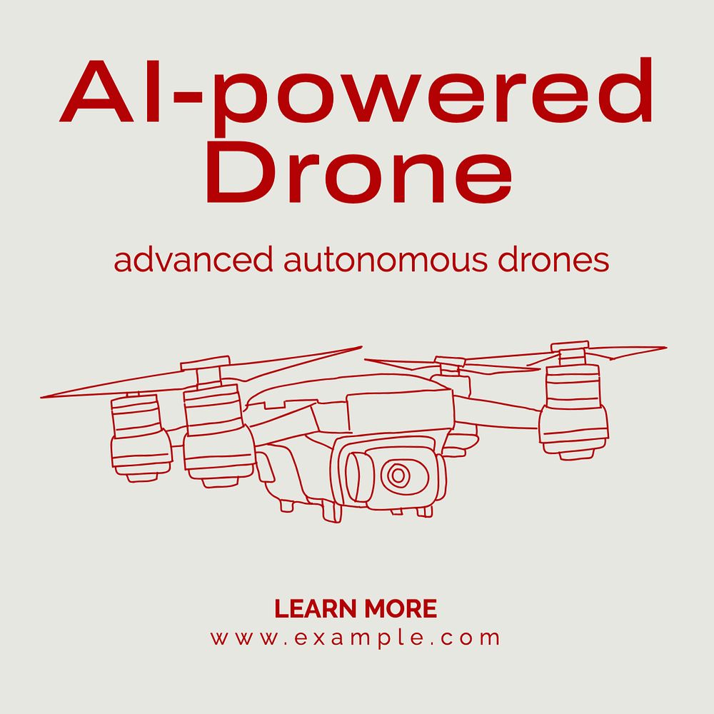 AI drone Instagram post template, editable text