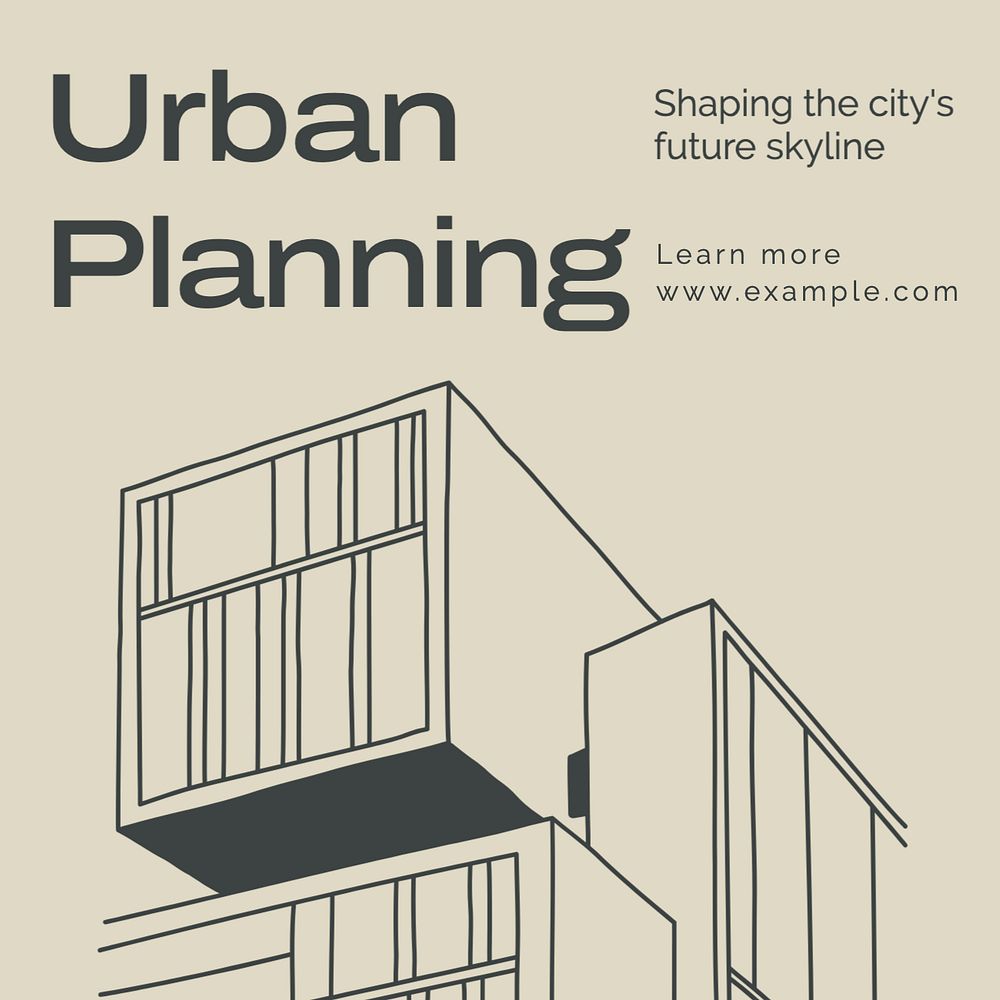 Urban planning Instagram post template, editable text