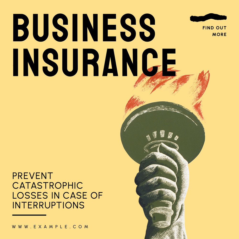 Business insurance Instagram post template, editable text