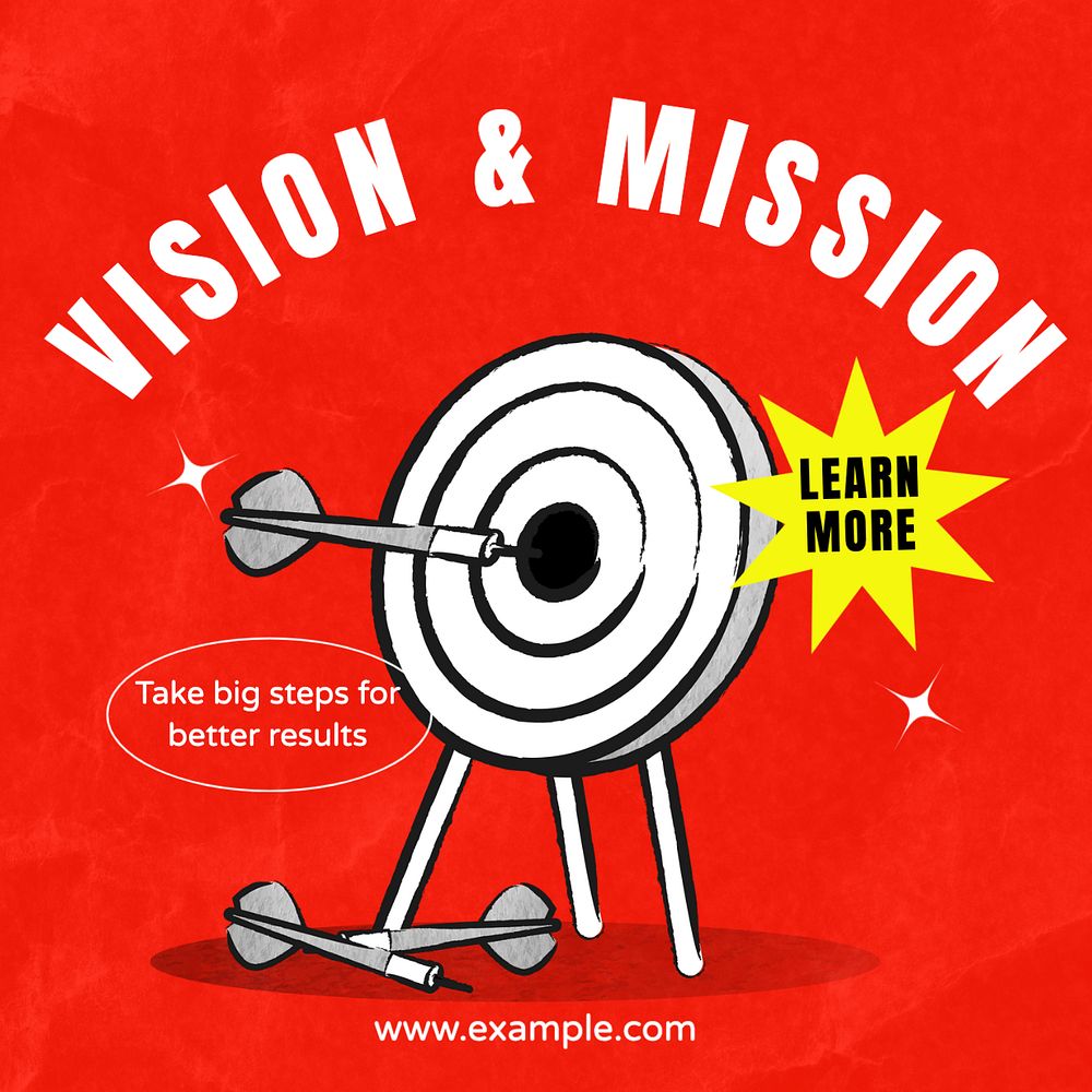 company vision & mission Instagram post template, editable text