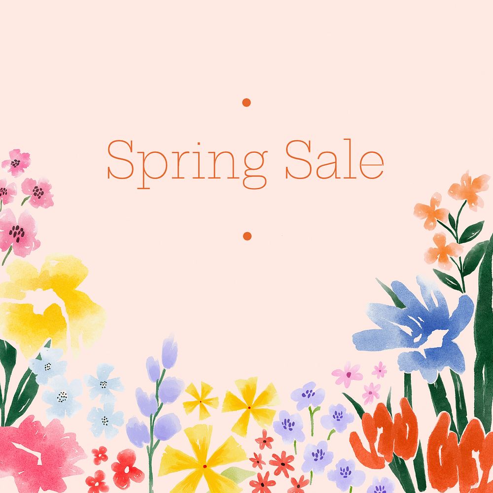 Spring sale Instagram post template, editable text