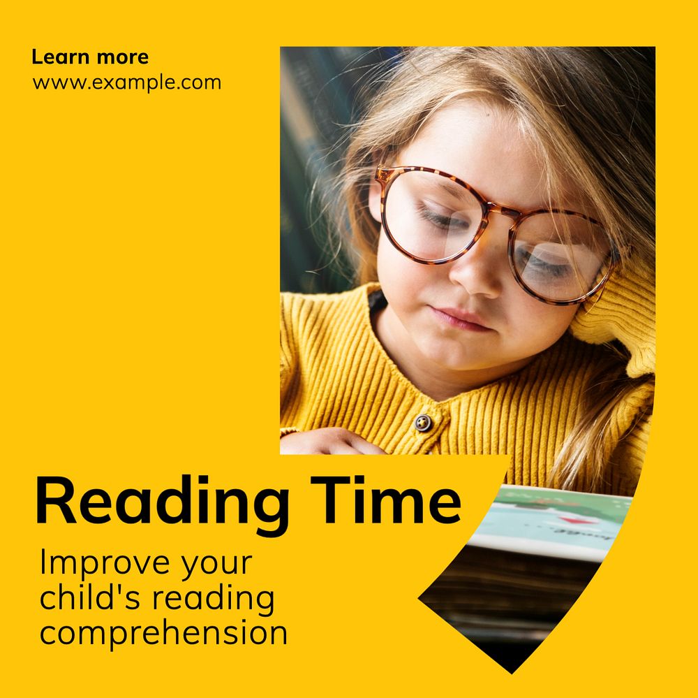 Reading time Instagram post template, editable text