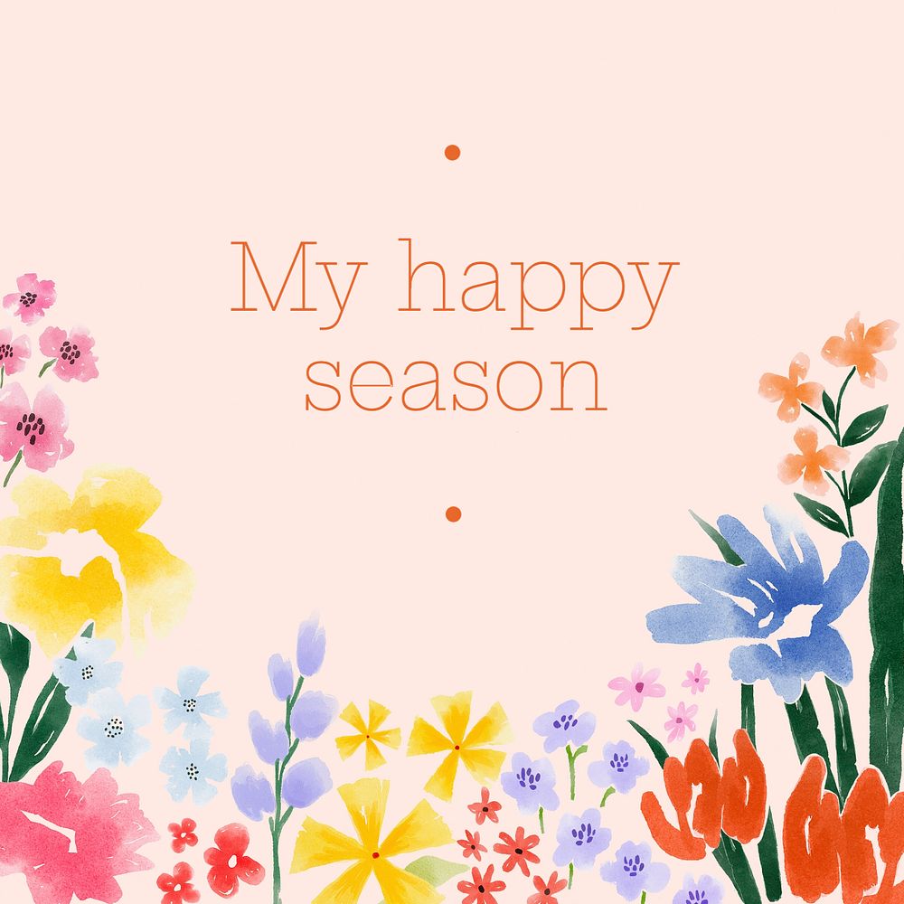 My happy season Instagram post template, editable text