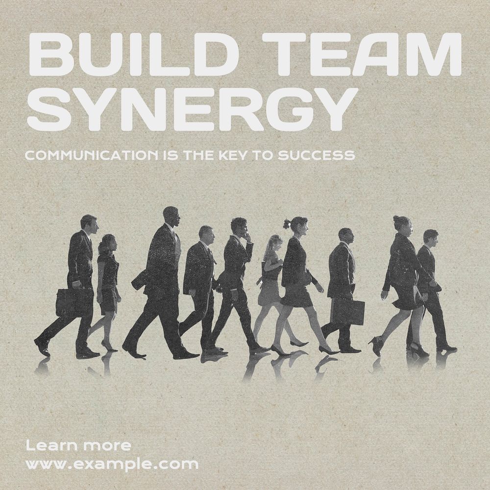 Build team synergy Instagram post template, editable text