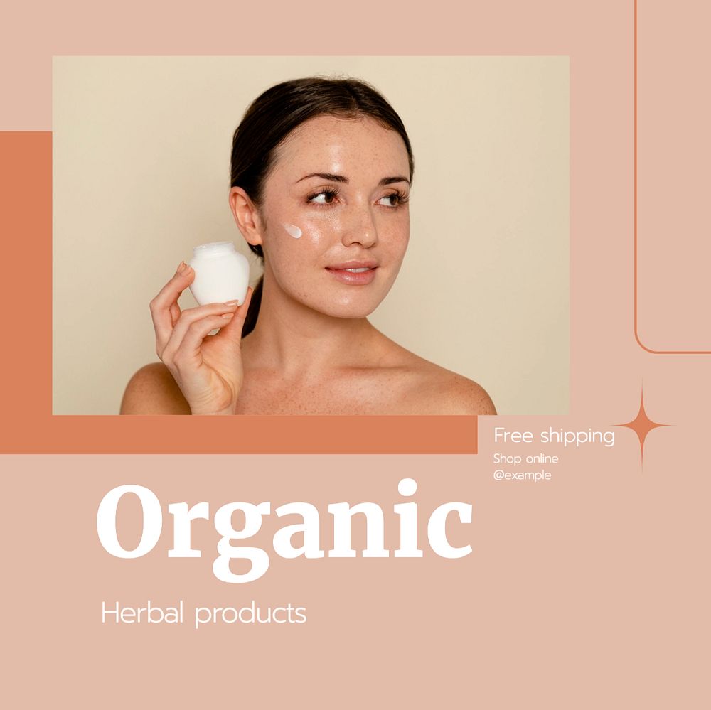 Organic products Instagram post template, editable text