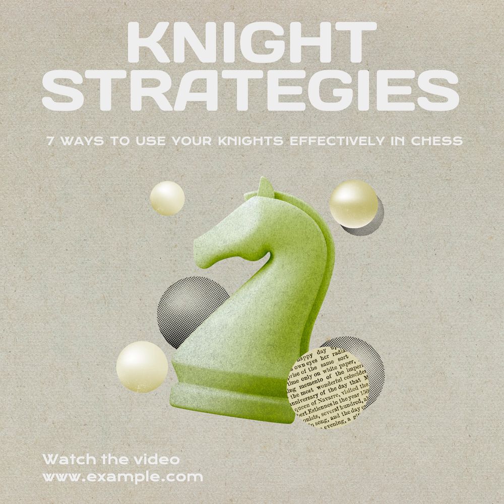 Knight strategy chess Instagram post template, editable text