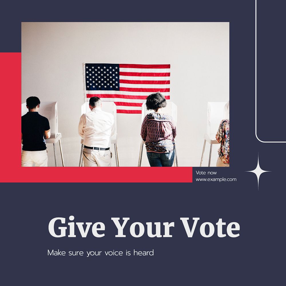 Give your vote Instagram post template, editable text