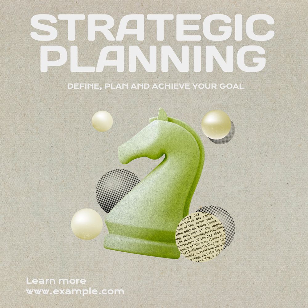 Strategic planning Instagram post template, editable text