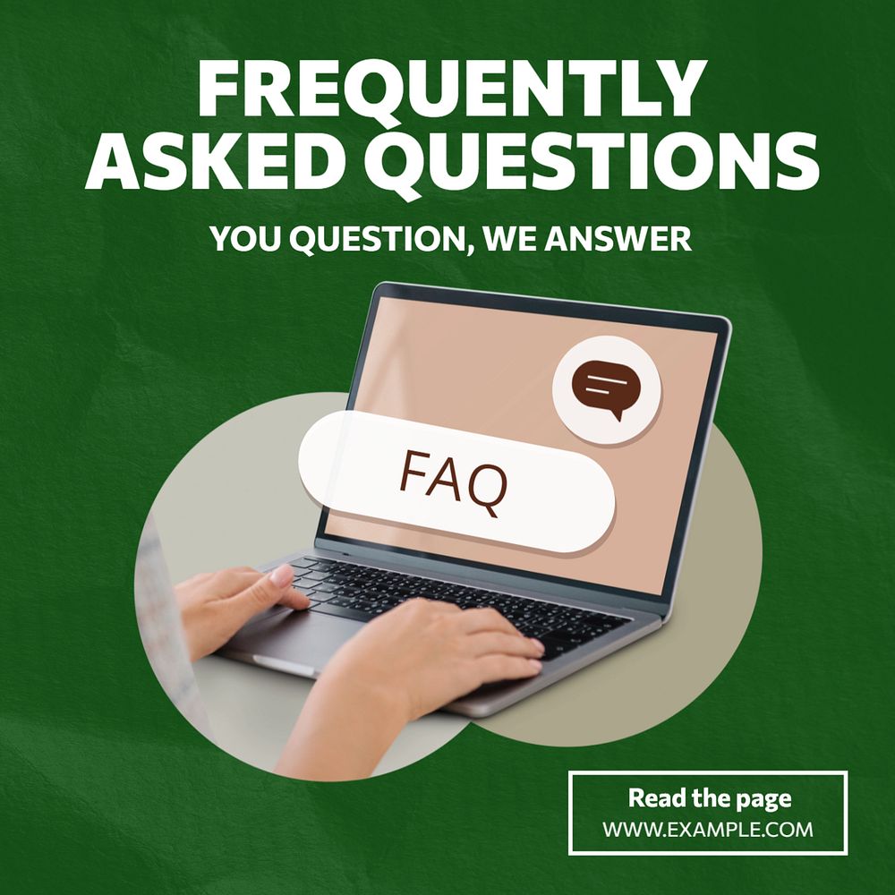 FAQs Instagram post template, editable design